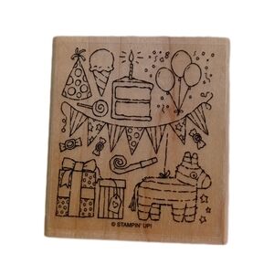 Stampin' Up! Celebration Wooden Stamp with Festive Icons